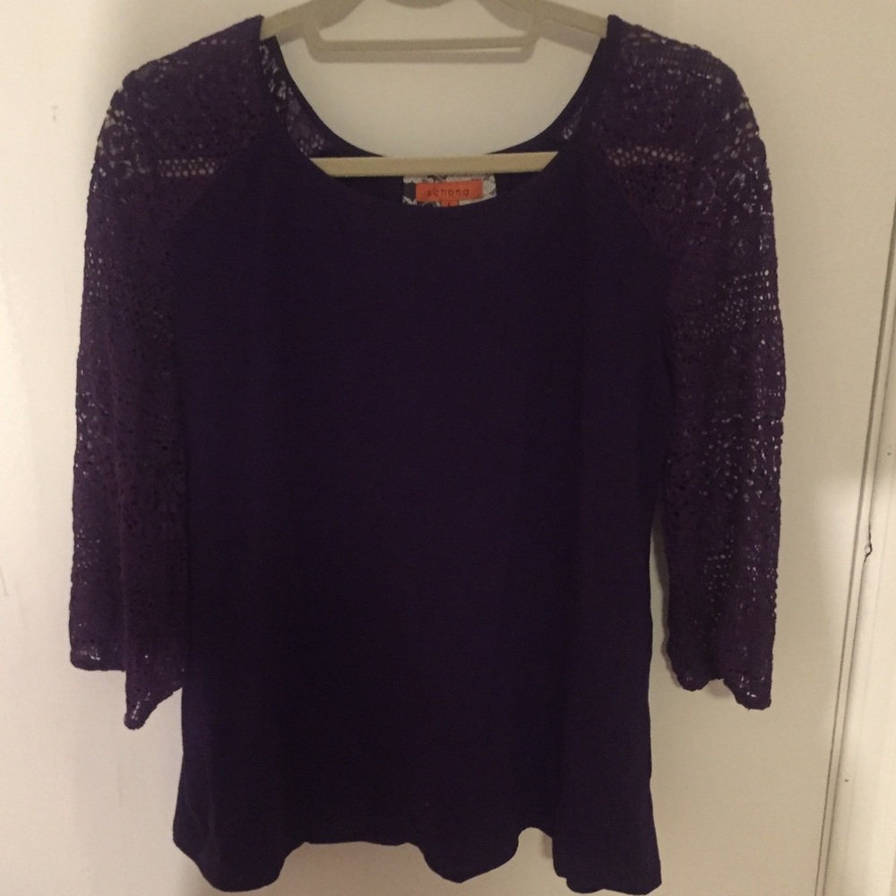 purple long sleeve shirt